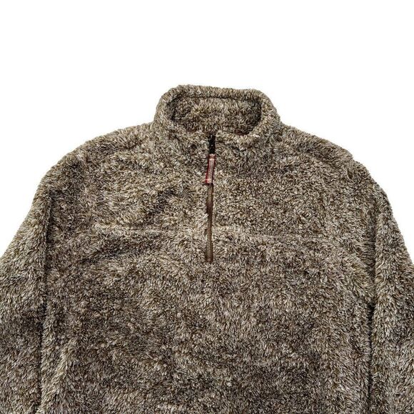 Alpine Sherpa Men's Size Medium Putty 1/4 Zip Fleece Pullover - Picture 3 of 13